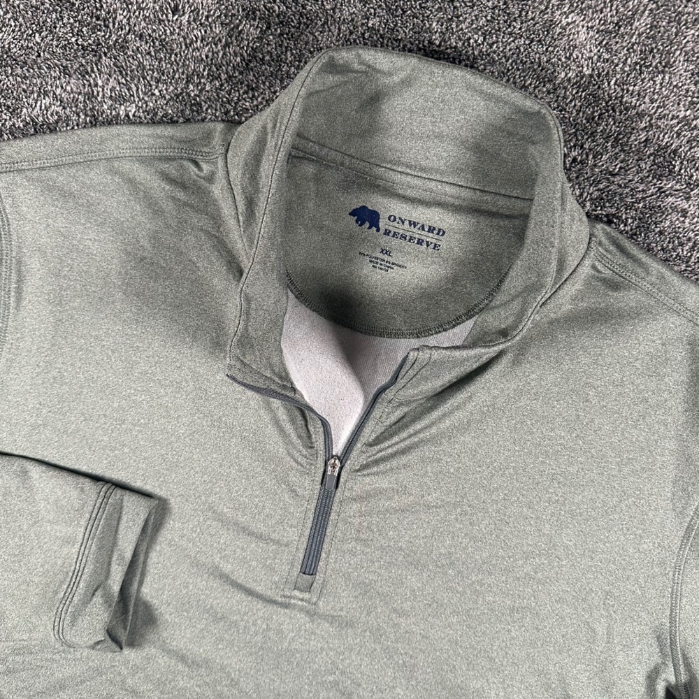 Onward Reserve Pullover Mens XXL Quarter Zip Green Stretch Performance Heathered